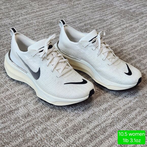 Nike women's ZoomX Invincible Run 3 white black size 10.5 DR2660-102 - Picture 1 of 12